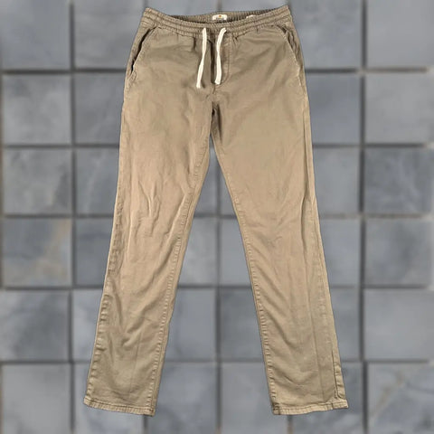 Marine Layer Men's Beige  Slim Fit Elastic Waist Drawstring Chino Pant | Marine Layer In Lebanon