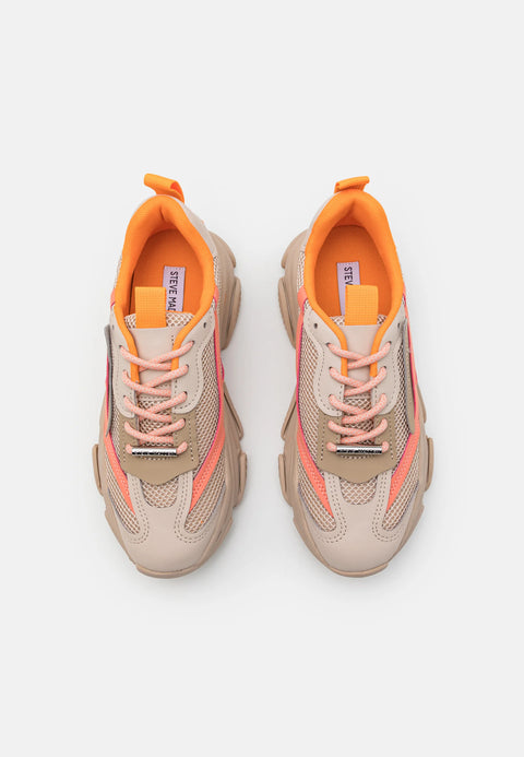 Steve Madden Women's Beige & Coral Possession Trainers Sneaker | Steve Madden In Lebanon