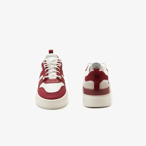 Lacoste Men's White & Red L002 CFA Leather Sneakers |Lacoste In Lebanon