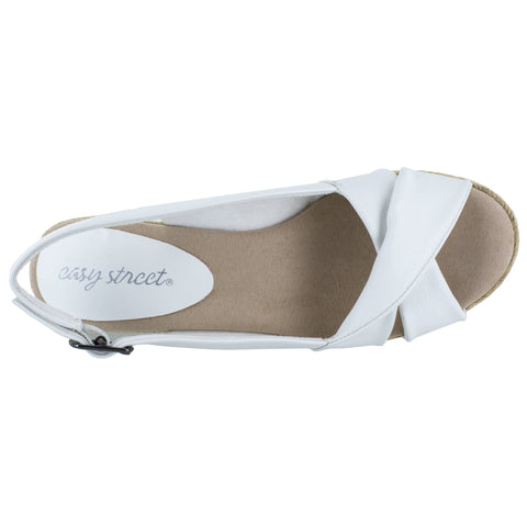 Easy Street Women's White Maureen Espadrille Slingback Sandals |Easy Street In Lebanon