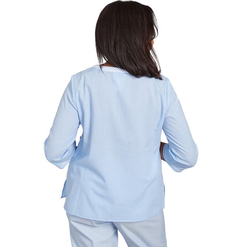 Alfred Dunner Women's Sky Blue Embroidered Blouse | Alfred Dunner In Lebanon