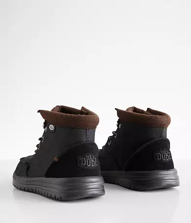 Hey Dude Men's Black Bradley Leather Boots | Hey Dude In Lebanon