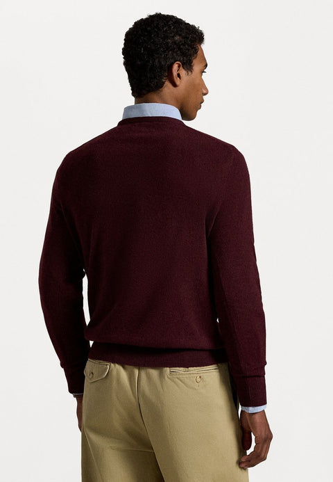 Polo Ralph Lauren Men's Burgundy Wool Crew Neck Sweater|Polo Ralph Lauren In Lebanon