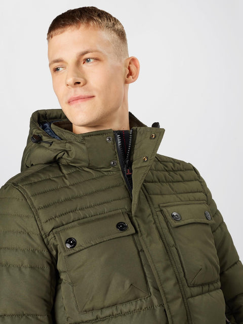 S.Oliver Men's Olive Green Jacket With Hood | S.Oliver In Lebanon