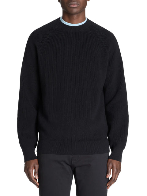 Celio Men's Black Crew Neck Timeless Sweaters | Celio In Lebanon