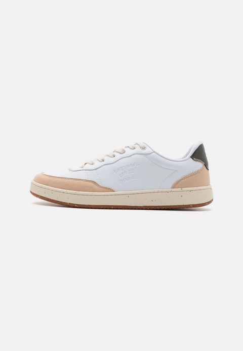 ACBS Men's White & Beige Shacbeve Evergreen Retro Low Up sneakers | ACBS In Lebanon