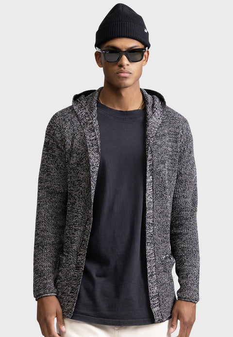 Redefined Rebel Men's Black Heather Knit Cardigan | Redefined Rebel In Lebanon