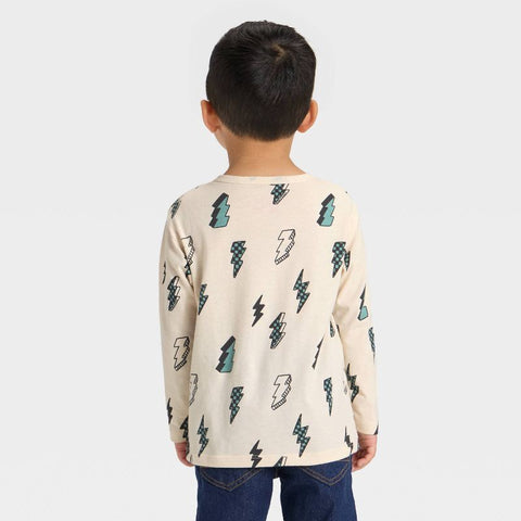 Cat & Jack Boy's Beige Long Sleeve Relaxed Blouse | Cat & Jack In Lebanon
