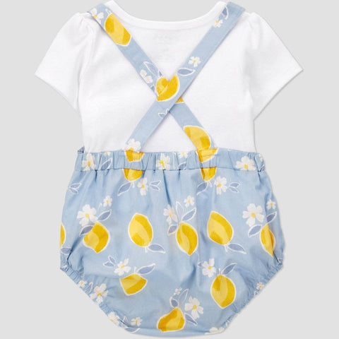 Carter's Baby Girl's White & Blue Lemon Bubble Overalls Set 2 Pieces | Carter's In Lebanon