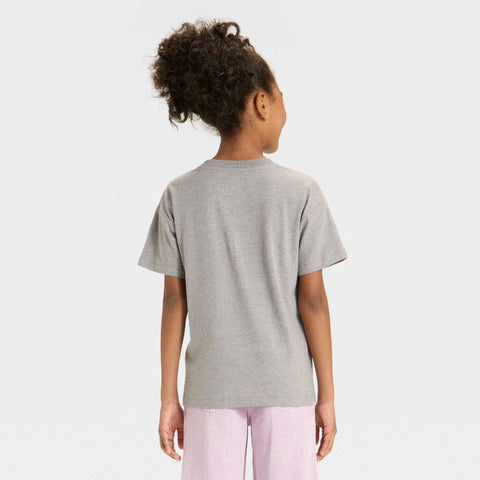 Cat & Jack Girl's Gray Short Sleeve Oversized Rose Graphic T-Shirt |Cat & Jack In Lebanon