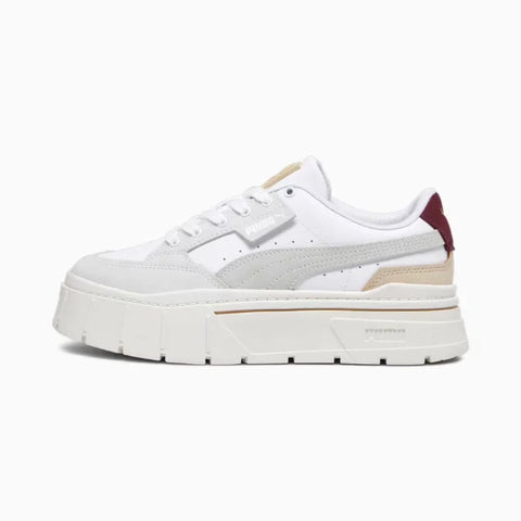 Puma Women's White & Dark Jasper Mayze Stack Luxe Sneakers | Puma In Lebanon