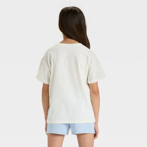 Cat & Jack Girl's Cream Short Sleeve Oversized Cali Graphic T-Shirt | Cat & Jack In Lebanon