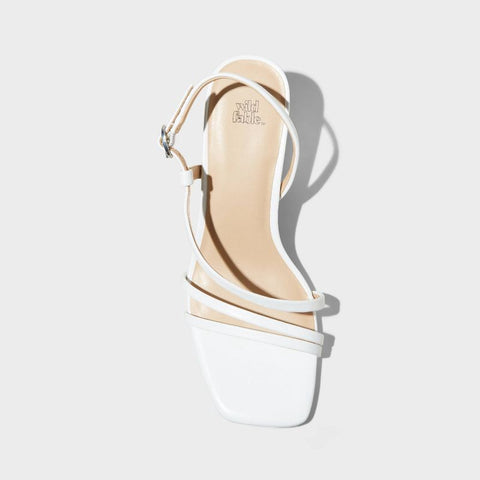Wild Fable Women's White Blaire Heeled Sandal |Wild Fable In Lebanon