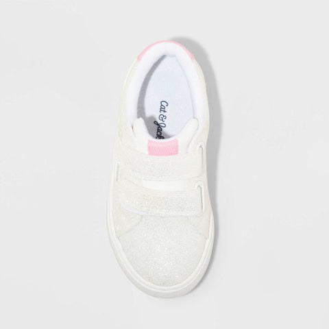 Cat & Jack Girl's White Sora Glitter Hook and Loop Closure Star Pattern Sneakers | Cat & Jack In Lebanon