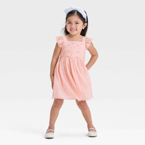 Cat & Jack Girl's Light Pink Embroidered Tulle Dress | Cat & Jack In Lebanon