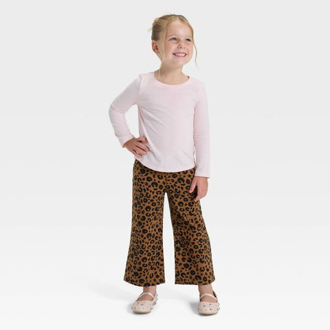 Cat & Jack Girl's Animal Print Wide Leg Denim Pants | Cat & Jack In Lebanon