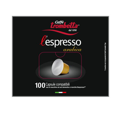 Caffe Trombetta l'espresso 100 Capsule  | Caffe Trombetta In Lebanon