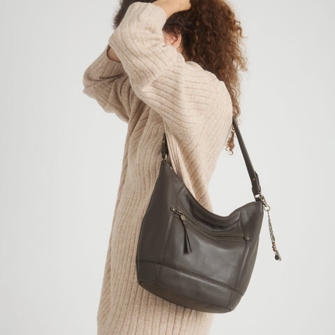 The Sak Women's Dark Gray Leather Sequoia Hobo Shoulder Bags | The Sak In Lebanon