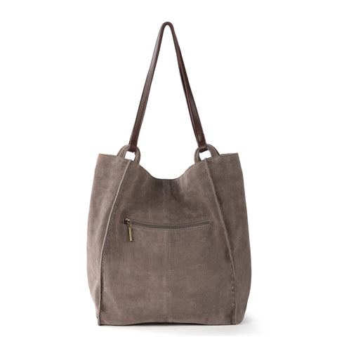The Sak Women's Mink Feliz Tote Mushroom Suede Shoulder Bag | The Sak In Lebanon