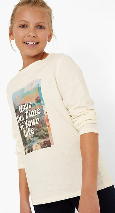 S.Oliver Girl's White Long-Sleeve Blouse |S.Oliver in Lebanon