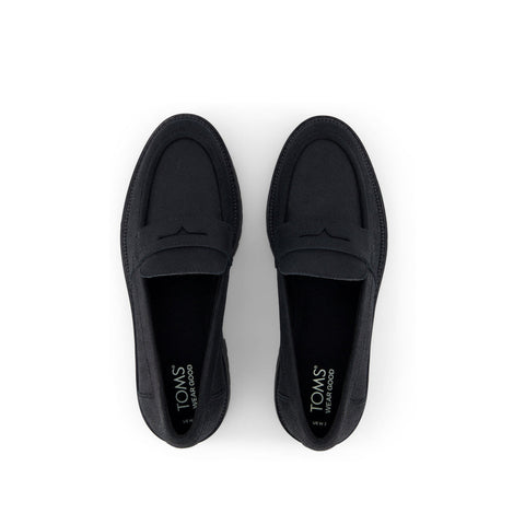 TOMS Women's Black Metallic Leather Cara Lug Sole Loafers | TOMS In Lebanon