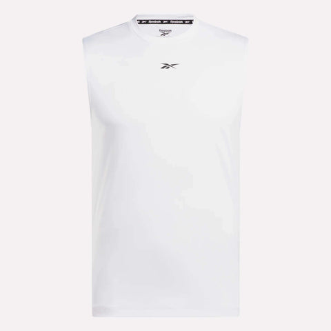 Reebok Men's White Training Sleeveless Tech Blouse | Reebok In Lebanon