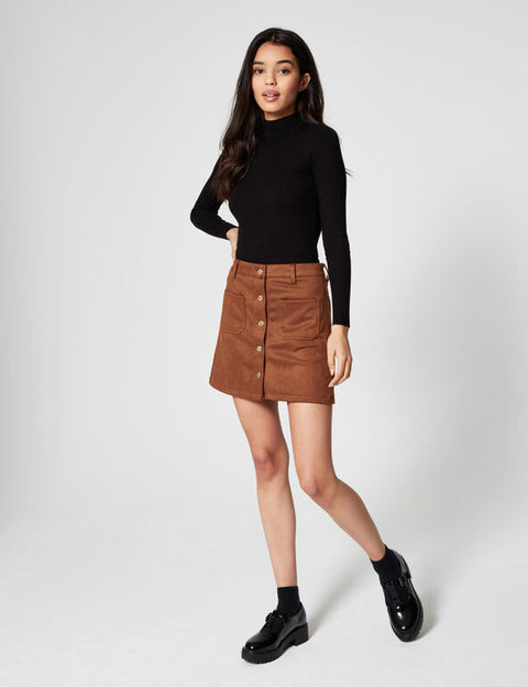 DCM Jennyfer Women's Brown Skirt 64ZILA/3666021142 (FL215)