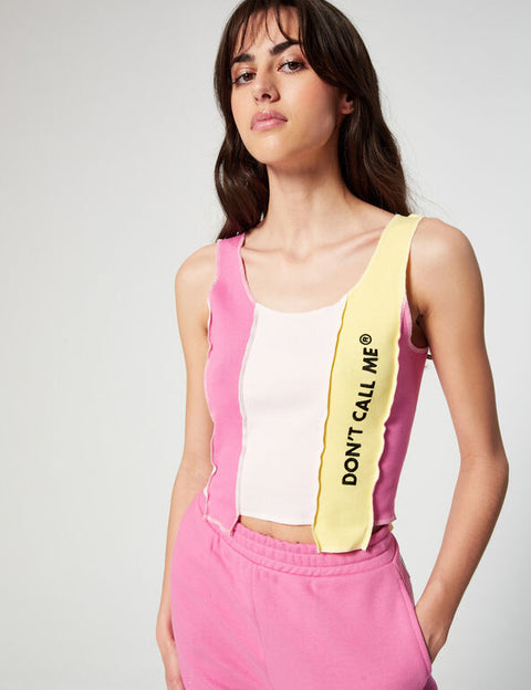 DCM Jennyfer Women's Pink & Yellow T-shirt 45TOND/3666021462 (FL220)