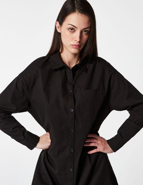 DCM Jennyfer Women's Black Shirt Dress 76ZELIE/3666021867(AA24)(aa41) shr