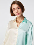 DCM Jennyfer Women's Beige & Aqua Shirt 57BISA/3666021727