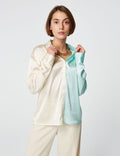 DCM Jennyfer Women's Beige & Aqua Shirt 57BISA/3666021727