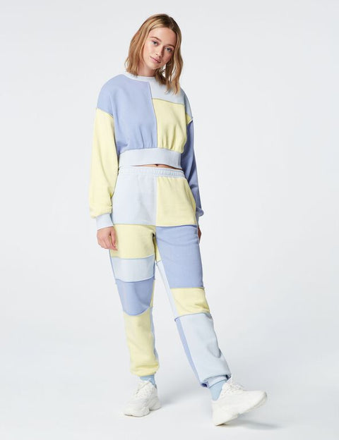 DCM Jennyfer Women's Blue & Yellow Sweatshirt 37BLOC/3666021793