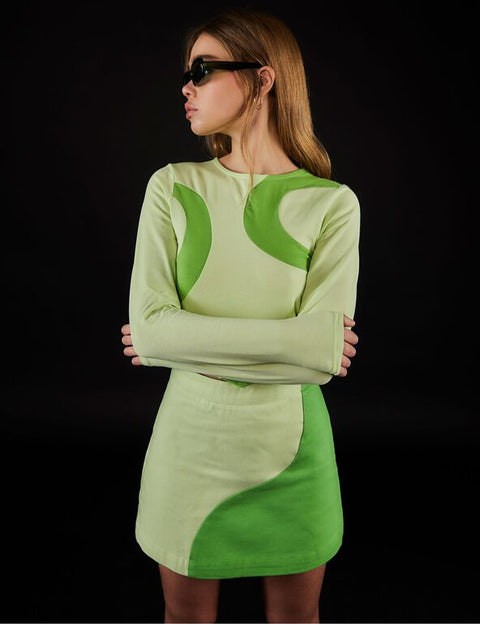 DCM Jennyfer Women's Green Denim Skirt 67WAVY/3666021936(JA53)