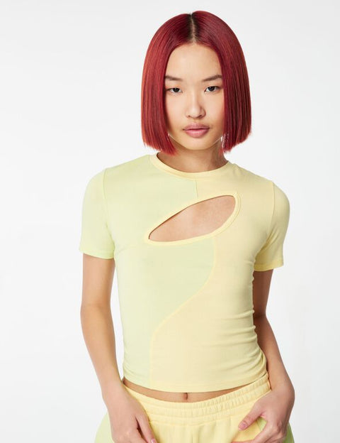 DCM Jennyfer Women's Green & Yellow T-shirt 47CURVA/3666021905