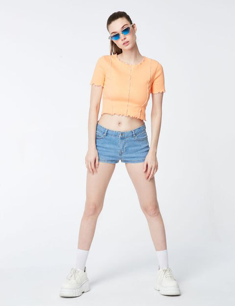 DCM Jennyfer Women's Orange T-shirt 47PATCHYS/3666021927(JA47)