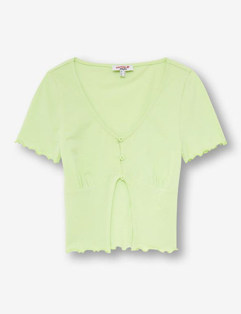 DCM Jennyfer Women's Light Green T-shirt 47GILA/3666021931 (FL216)