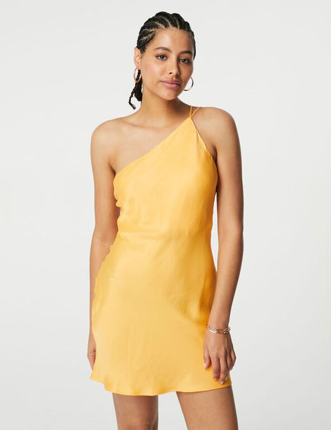 DCM Jennyfer Women's Orange Short Satin Dress 77KATIA/3666545051 (FL279)