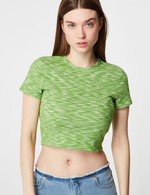 DCM Jennyfer Women's Green T-Shirts 47FITAM/3666545046(JA71)