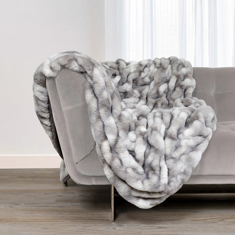 Mon Chateau Grey Faux Fur Throw |Mon Chateau In Lebanon