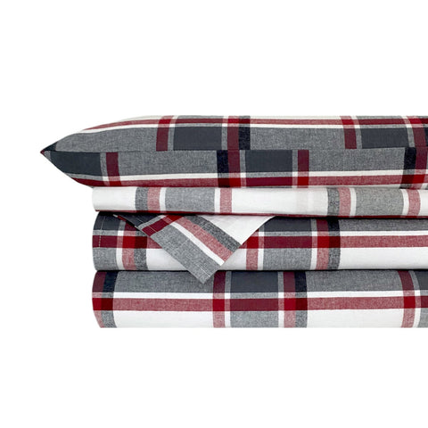 Portuguese Flannel Red 4-piece Full Sheet Set |Portuguese Flannel  In Lebanon