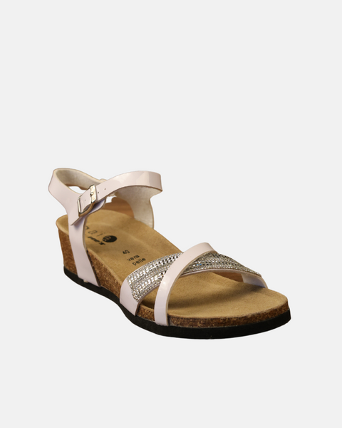 Gaia Women's White Sandals With Bands SI389 shr