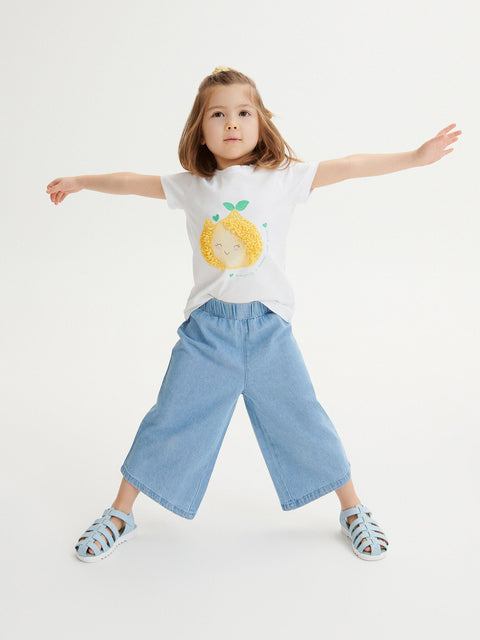 Reserved Baby Girl's Blue Elastic Waist Culottes Jeans | Reserved In Lebanon