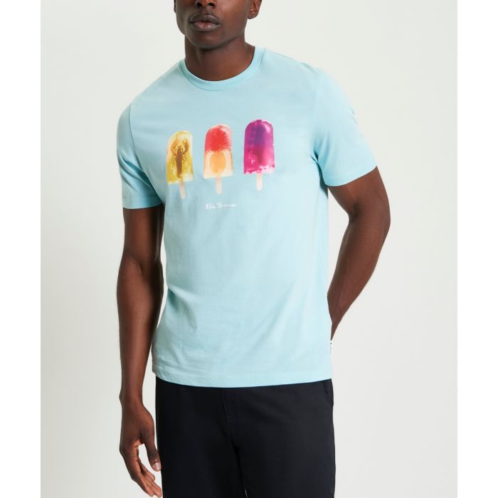 Ben Sherman Men's Blue Lolly Art Crew Neck T-Shirt