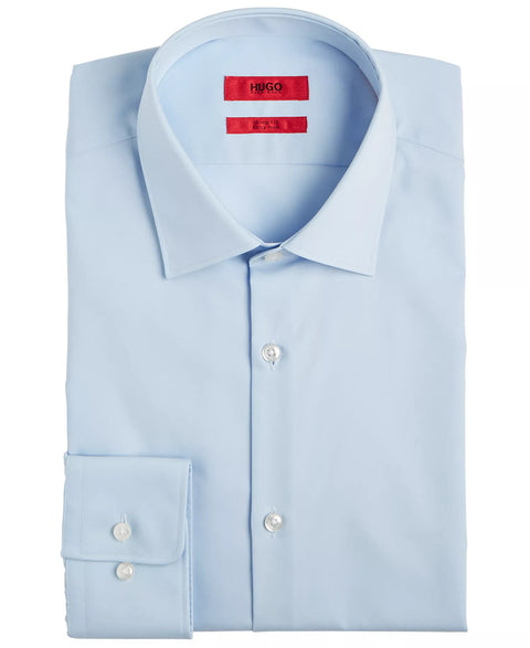 Hugo Boss Men's Light Blue Slim Fit Solid Cotton Dress Shirt | Hugo Boss In Lebanon