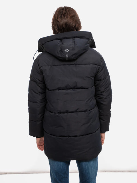 Tom Tailor Men's Black Hooded Puff Jacket | Tom Tailor In Lebanon