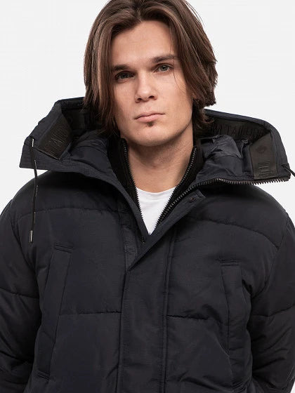 Tom Tailor Men's Black Hooded Puff Jacket | Tom Tailor In Lebanon