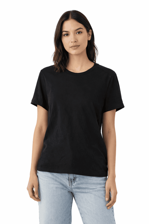 ID Ideology Women's Black Textured Short Sleeve T-Shirt | ID Ideology In Lebanon