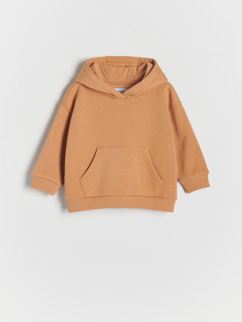 Brown hoodie on a light gray background