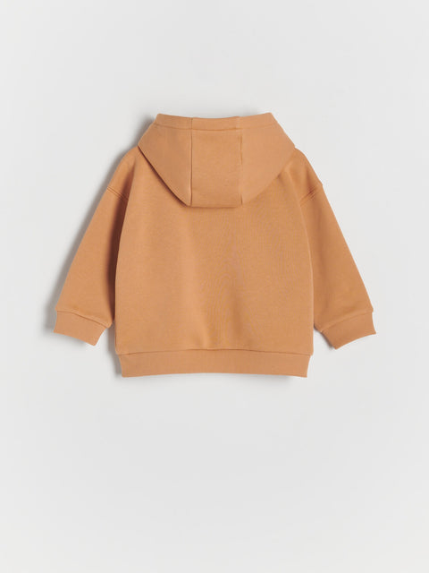 Brown hoodie on a light gray background