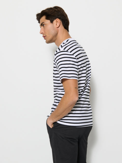 Sinsay Men's Black/White Striped Short-Sleeve T-Shirt | Sinsay In Lebanon